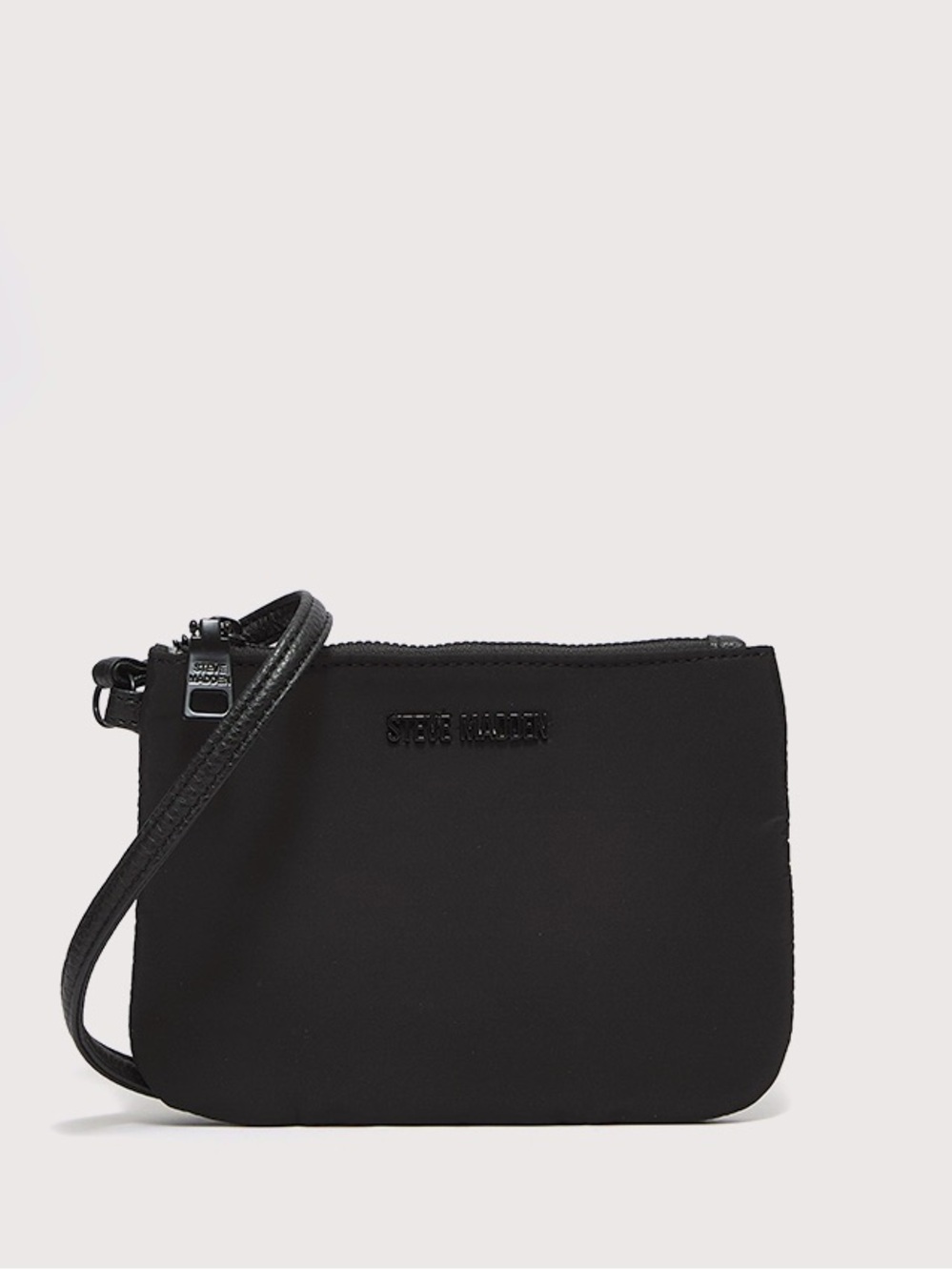 NWOT Steve Madden Black Nylon Wristlet Pouch Minimalist Clutch